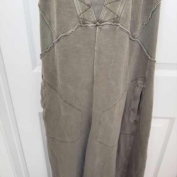 Daily Practice by Anthropologie The Palmra Jumpsuit Olive Green Bohemian Casual - Picture 5 of 10